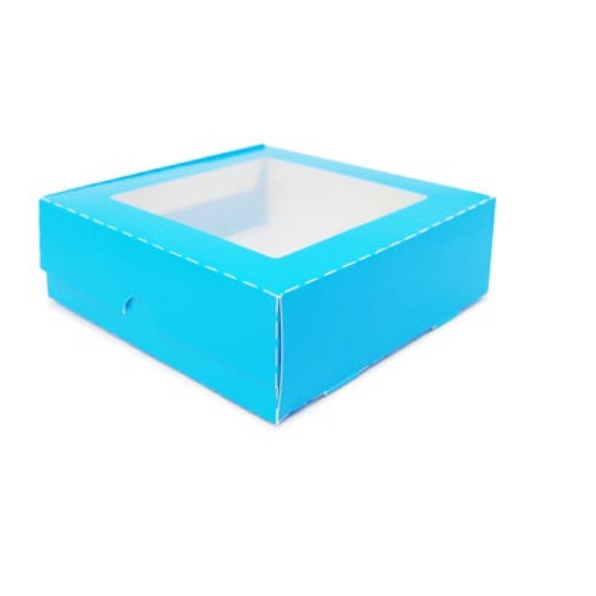 Flip Lid Windowed Boxes Made with Recycled Material -Blue or PolkaDot Color